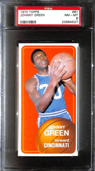 Lot of (6) 1970-71 Topps Basketball High-Grade PSA Cards w. Keith Erickson PSA 8