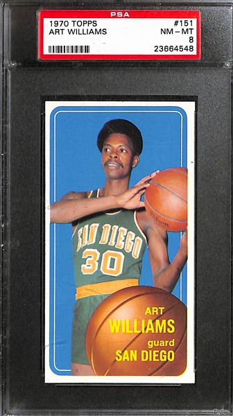 Lot of (6) 1970-71 Topps Basketball High-Grade PSA Cards w. Keith Erickson PSA 8