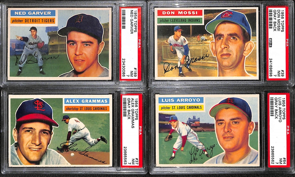 Lot of (13) 1956 Topps Baseball Cards PSA 7 - High-Grade - w. Ned Garver!