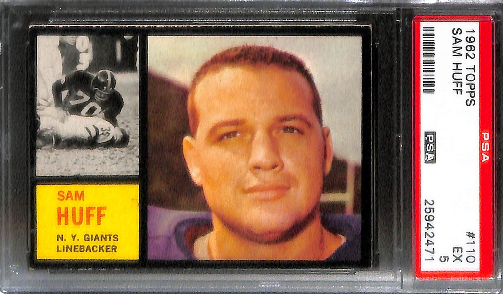 Lot of (6) 1962 Topps Football Star Cards -  PSA Graded Lot - w. Paul Hornung PSA 5