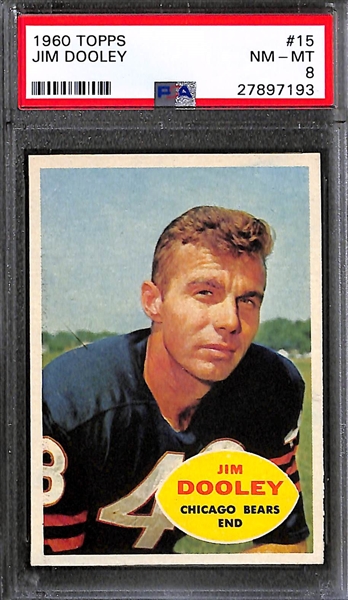 Lot of (9) 1960 Topps Football Cards - All PSA 8 - w. Alex Webster