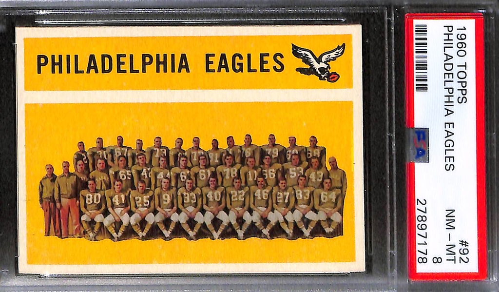 Lot of (9) 1960 Topps Football Cards - All PSA 8 - w. Alex Webster