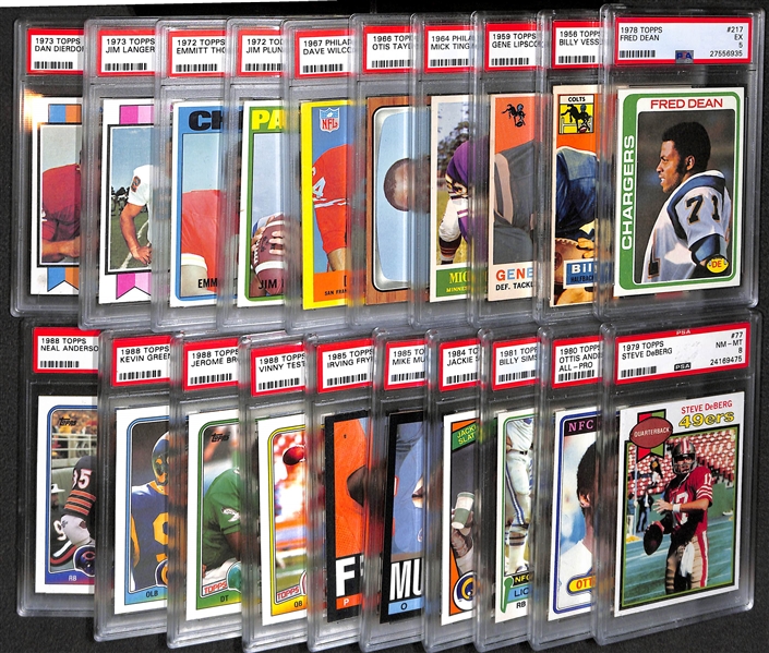 (20) PSA Graded Football Rookie Cards w. 1956 Topps Billy Vessels (PSA4)