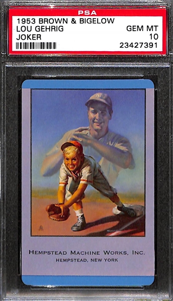 (18) 1953 Brown & Bigelow Lou Gehrig Playing Cards - All PSA 10 Gem Mint