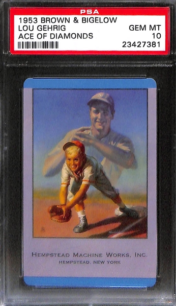(18) 1953 Brown & Bigelow Lou Gehrig Playing Cards - All PSA 10 Gem Mint