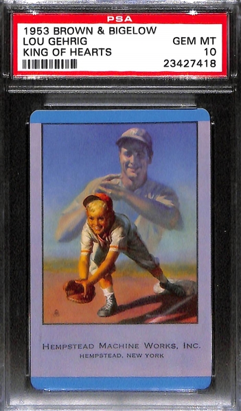 (18) 1953 Brown & Bigelow Lou Gehrig Playing Cards - All PSA 10 Gem Mint