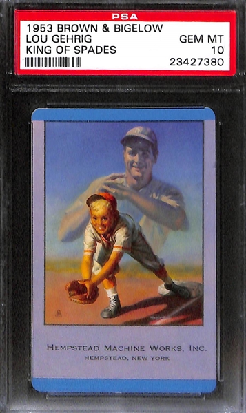 (18) 1953 Brown & Bigelow Lou Gehrig Playing Cards - All PSA 10 Gem Mint