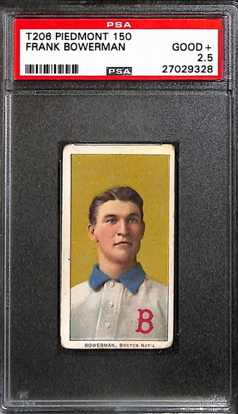 Lot of (2) T206 PSA 2.5 Graded Cards (Frank Bowerman and Johnny Bates)