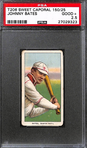Lot of (2) T206 PSA 2.5 Graded Cards (Frank Bowerman and Johnny Bates)