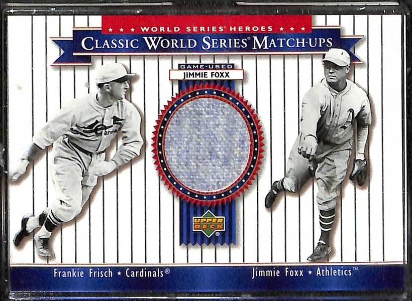 Lot of (4) Jimmie Foxx and Joe Tinker Game Used Bat/Pants Relics (3 Foxx and 1 Tinker)
