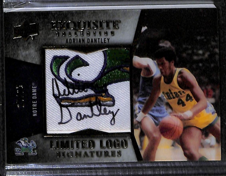 Lot of (4) UD Exquisite Basketball Autograph Card (A. Mourning, A. Hardaway, A. Dantley, and G. Gervin)