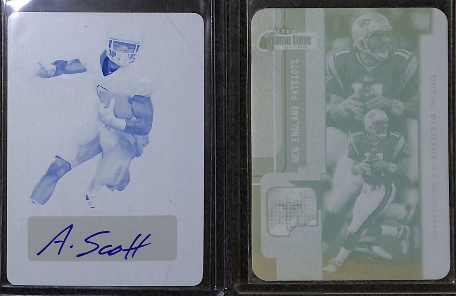 Lot of (10) Sports Card #ed 1/1 Printing Plate Cards w/ Albert Pujols and (2) Drew Bledsoe