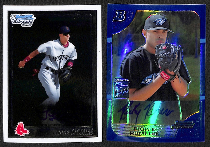 Lot of Over 50 Certified Baseball Autographed Cards (w/ W. Spahn, P. Rose, C. Rodon)