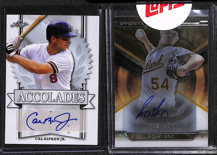 Lot of Over 55 Certified Baseball Autographed Cards (w/ Cal Ripken Jr., Sonny Gray, ...)