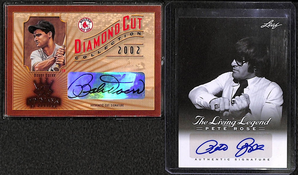 Lot of Over 50 Certified Baseball Autographed Cards (w/ Bobby Doerr, Pete Rose, K. Youkilis)
