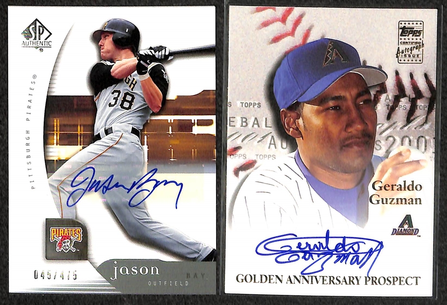 Lot of Over 50 Certified Baseball Autographed Cards (w/ Bobby Doerr, Pete Rose, K. Youkilis)