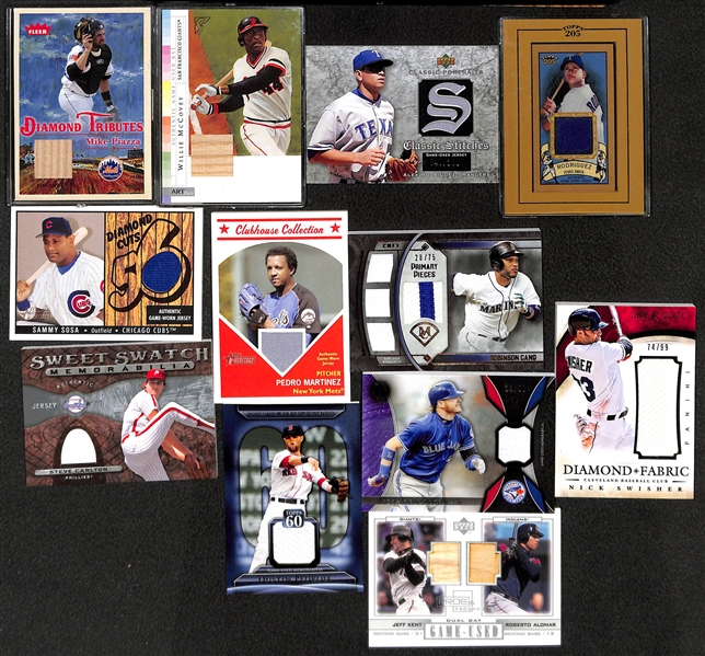 Lot of Over 50 Certified Baseball Relic Cards w/ HOFers