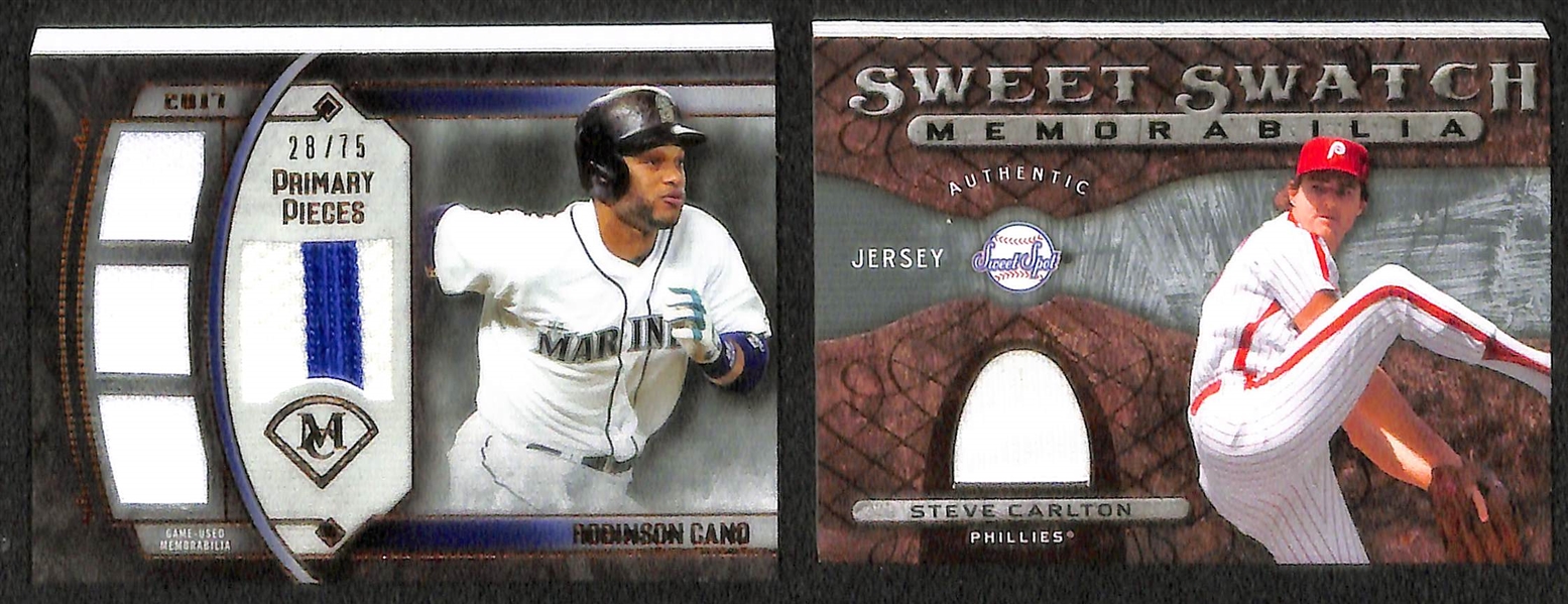 Lot of Over 50 Certified Baseball Relic Cards w/ HOFers
