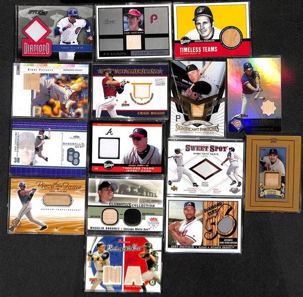 Lot of Over 50 Certified Baseball Relic Cards w/ HOFers
