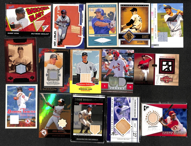 Lot of Over 50 Certified Baseball Relic Cards w/ HOFers