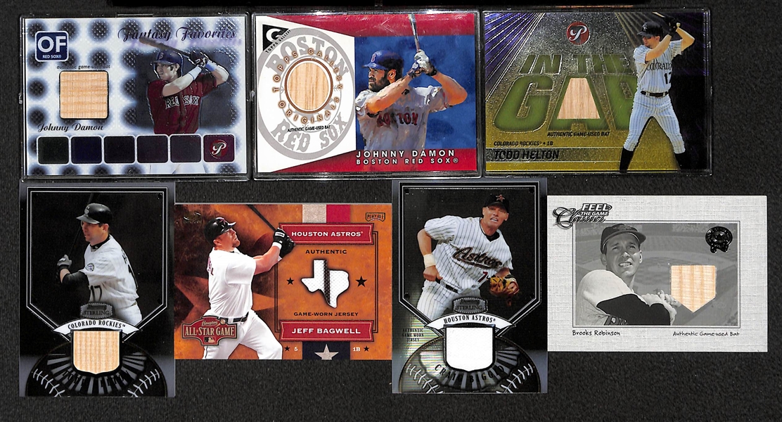 Lot of Over 50 Certified Baseball Relic Cards w/ HOFers
