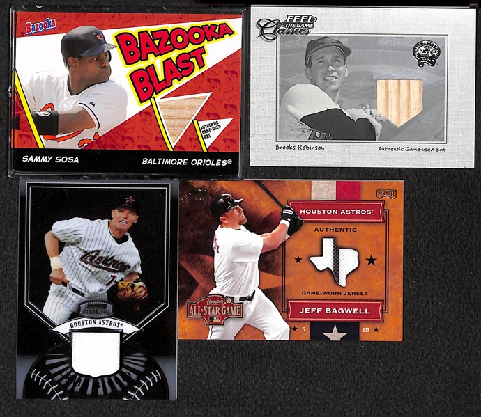 Lot of Over 50 Certified Baseball Relic Cards w/ HOFers