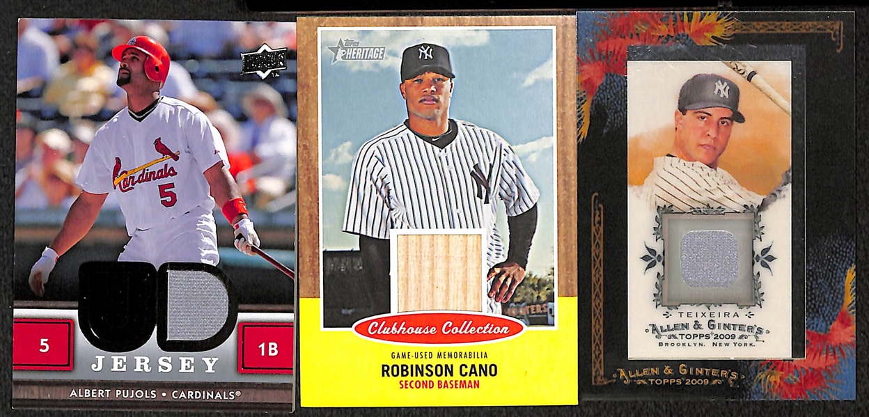 Lot of Over 50 Certified Baseball Relic Cards w/ HOFers