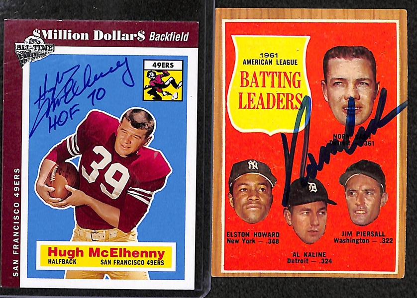 Lot of 50 Signed Sports Cards w/ B. Doerr, Brooks Robinson, Hugh McElhenny, +