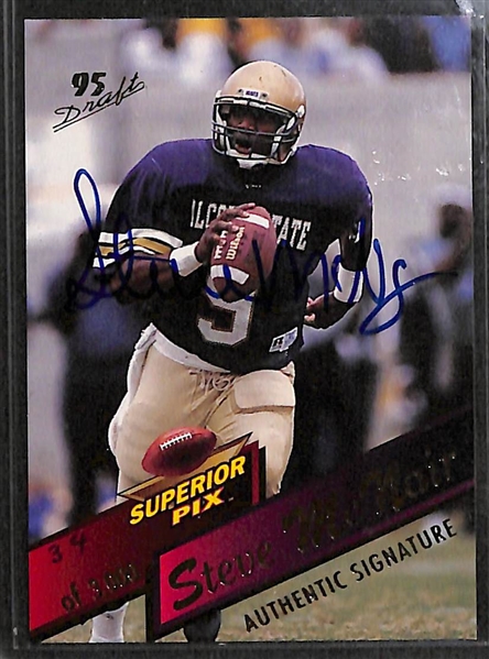 Lot of Over 45 Certified Football Autograph Cards w/ Steve McNair & Ricky Jackson