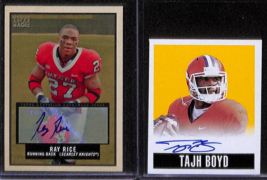 Lot of Over 45 Certified Football Autograph Cards w/ Bernie Kosar, Rich Gannon, Jevon Kearse