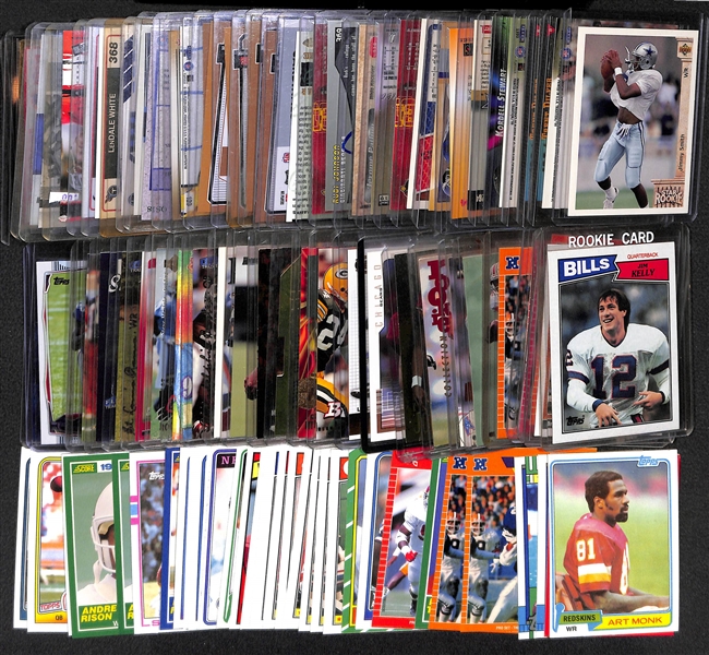 Huge Lot of Over 90 Football Rookie Cards From 1970s-2000s w/ HOFers