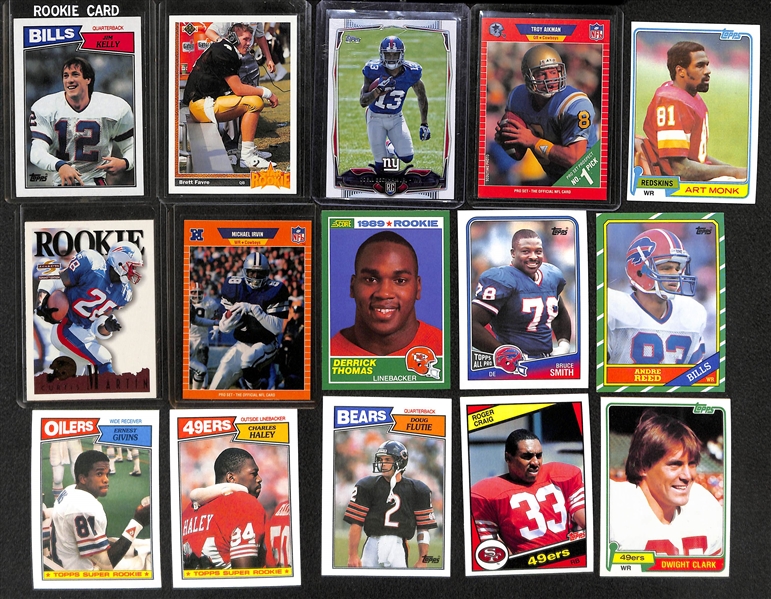 Huge Lot of Over 90 Football Rookie Cards From 1970s-2000s w/ HOFers