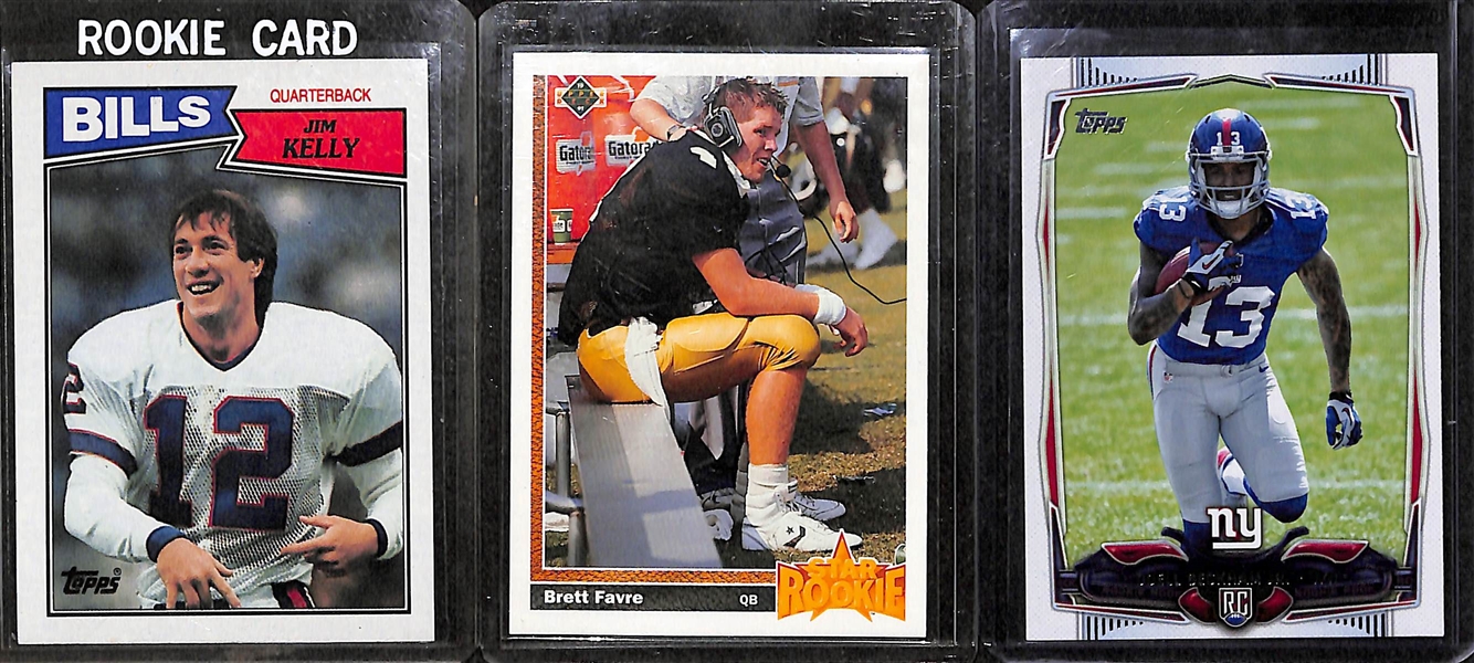 Huge Lot of Over 90 Football Rookie Cards From 1970s-2000s w/ HOFers