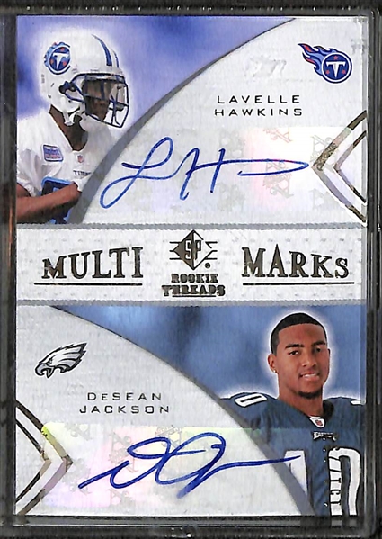 Lot of (14) Certified Football Dual Autograph Cards Inc. DeSean Jackson & Andy Dalton