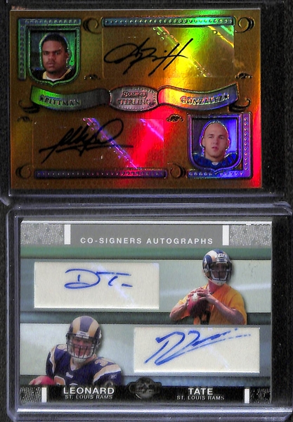 Lot of (14) Certified Football Dual Autograph Cards Inc. DeSean Jackson & Andy Dalton