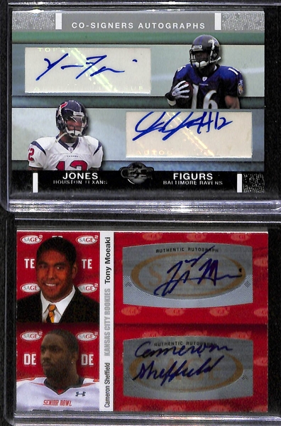Lot of (14) Certified Football Dual Autograph Cards Inc. DeSean Jackson & Andy Dalton