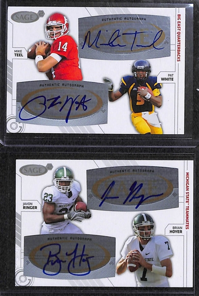 Lot of (14) Certified Football Dual Autograph Cards Inc. DeSean Jackson & Andy Dalton