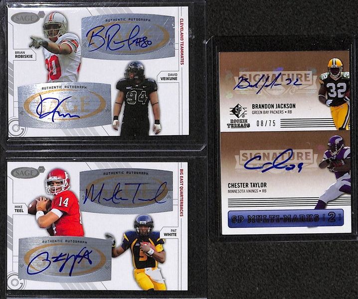 Lot of (14) Certified Football Dual Autograph Cards Inc. DeSean Jackson & Andy Dalton