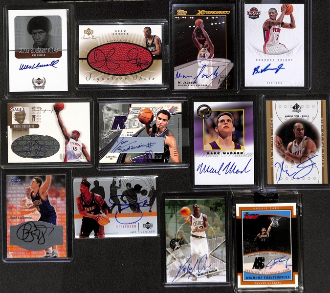 Lot of Over 40 Certified Basketball Autograph Cards w/ Wes Unseld