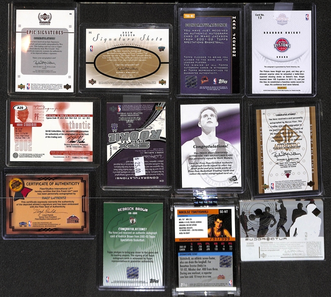 Lot of Over 40 Certified Basketball Autograph Cards w/ Wes Unseld
