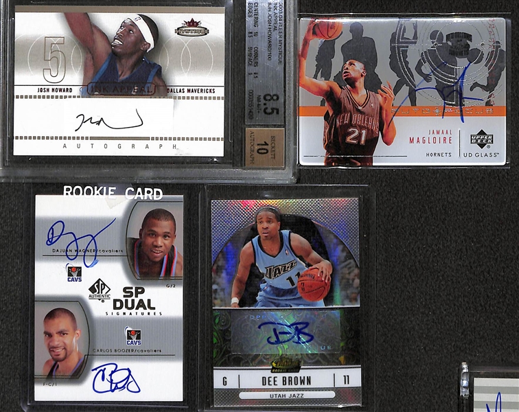 Lot of Over 40 Certified Basketball Autograph Cards w/ Calvin Murphy & David Thompson