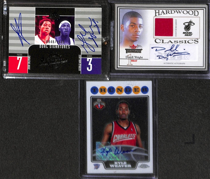 Lot of Over 40 Certified Basketball Autograph Cards w/ Calvin Murphy & David Thompson