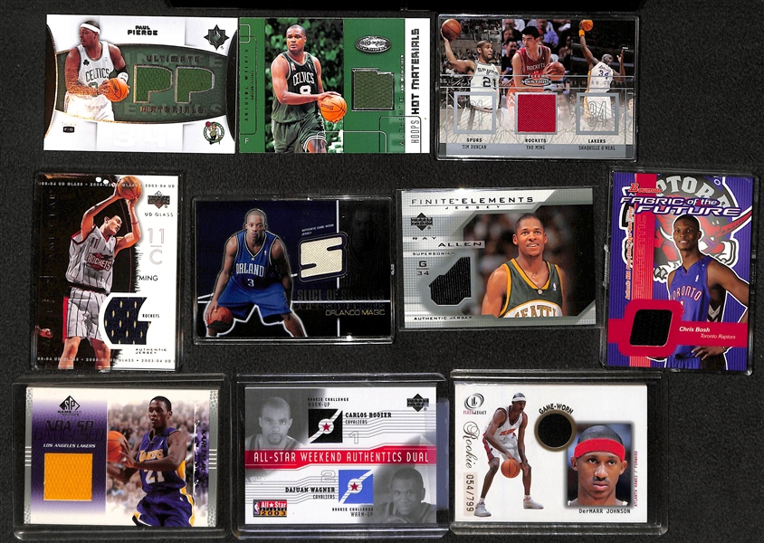 Lot of 90 Certified Basketball Relic Cards (Mostly Game-Worn Jersey Cards) w/ Stockton, C. Anthony, C. Paul, Ming, Duncan, Pierce