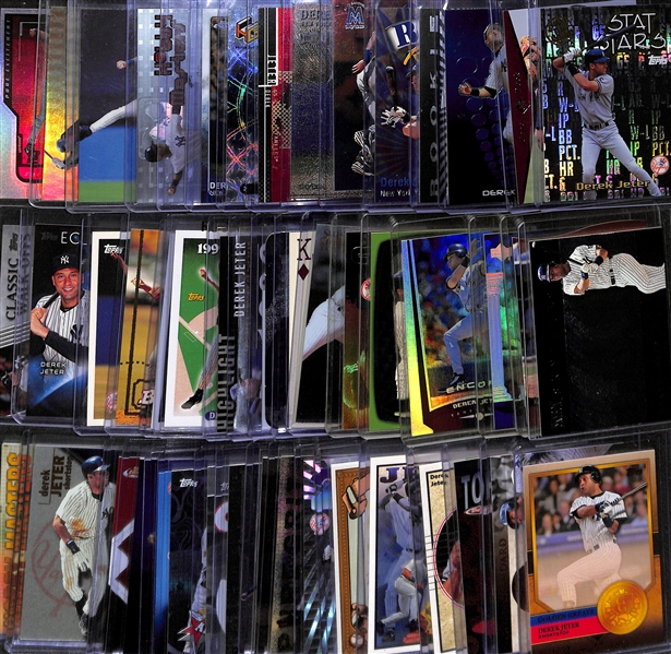 Lot of 100 Derek Jeter Cards inc. 1993 T. Rookie and Many Inserts