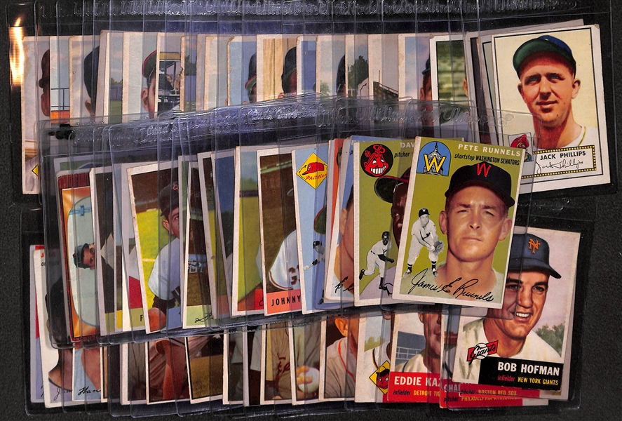 Lot of (61) 1952-1957 Baseball Cards - Topps and Bowman