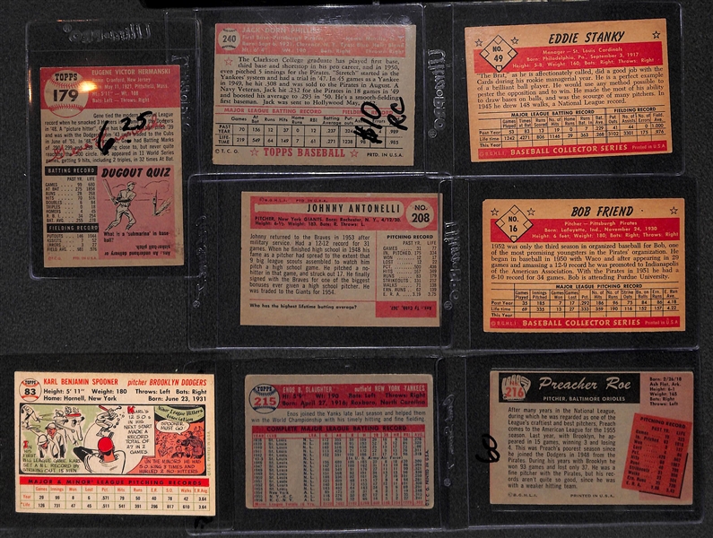 Lot of (61) 1952-1957 Baseball Cards - Topps and Bowman