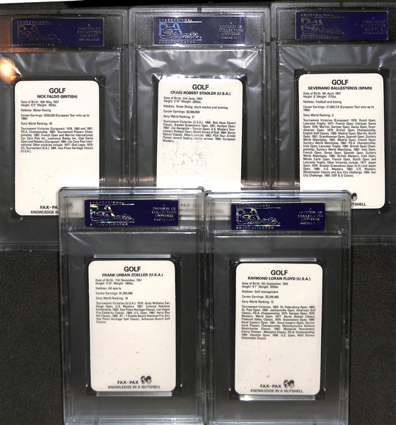 Lot of (12) 1987 Fax Pax Golf PSA 10 Cards w. Nick Faldo