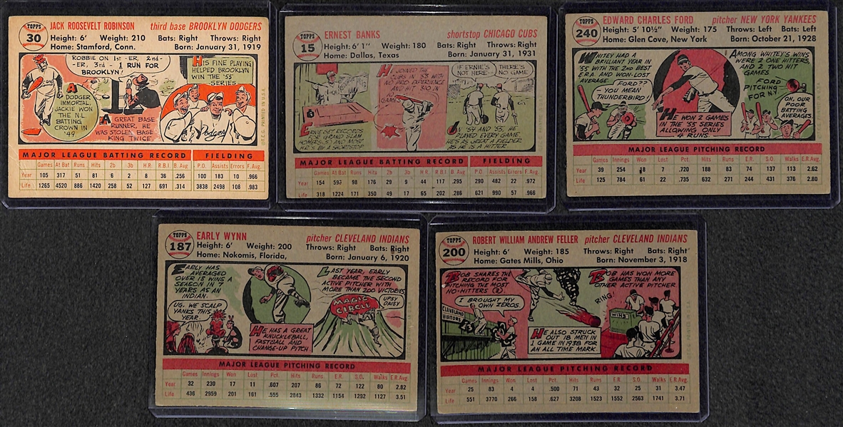  Lot of 13 Different Topps Baseball Cards w. Jackie Robinson & Ernie Banks
