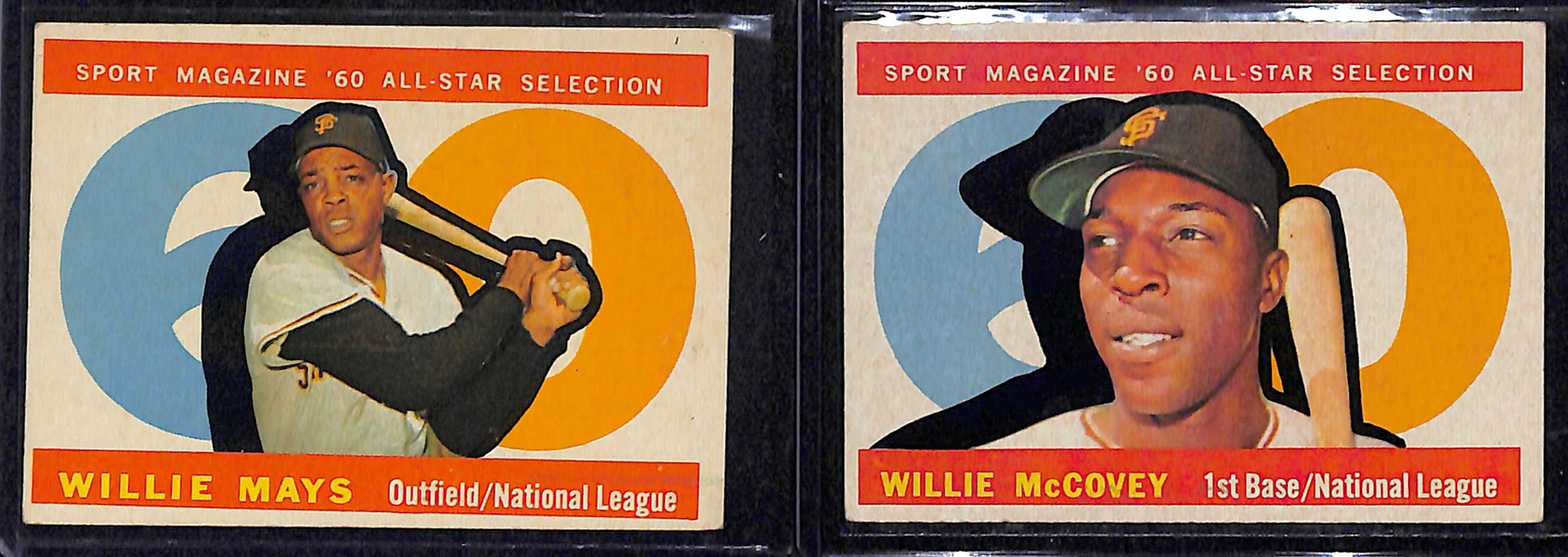 Lot of 6 - 1960 Topps Baseball High Number All Star Cards w. Mays & McCovey