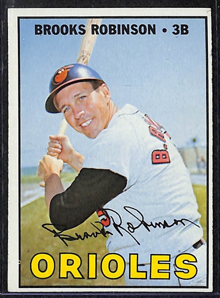 Lot of 4 - 1967 Topps High Number Baseball Cards w. Brooks Robinson Card & Rod Carew Rookie Card